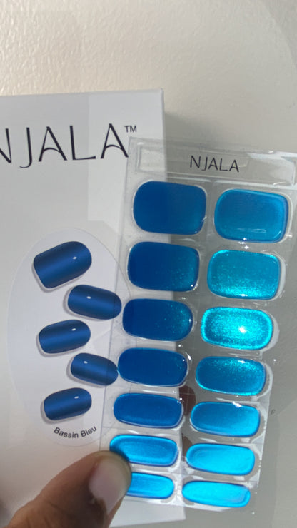 Metalic Blue Gel Nail Strips