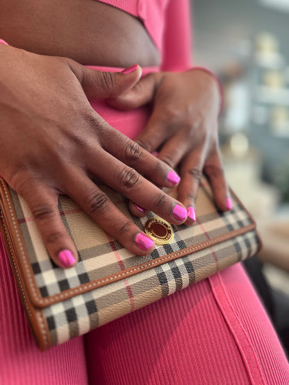 Metallic Pink Gel Nails