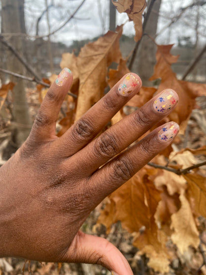 Flowers with Gold Nail Wraps