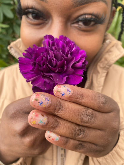 Floral Gold Nail Wraps