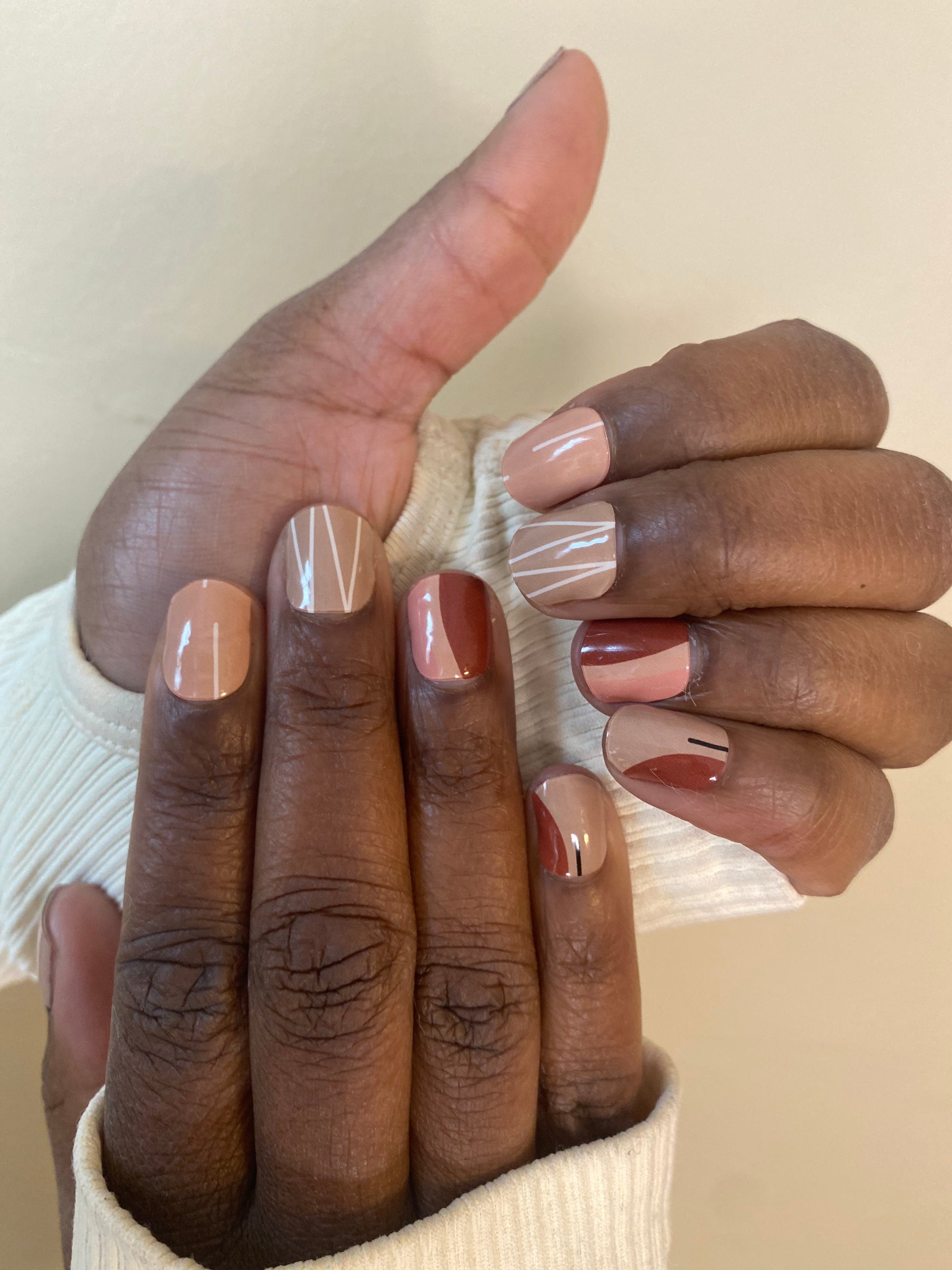 Skin tone gel nails