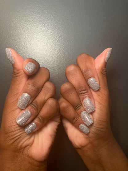 Silver gel nails