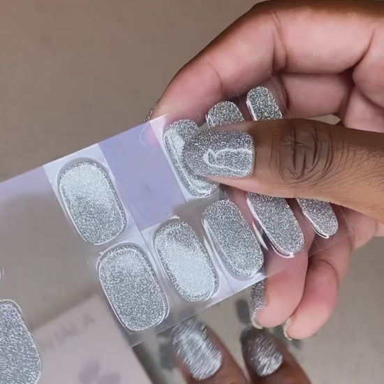 Silver on gel nails