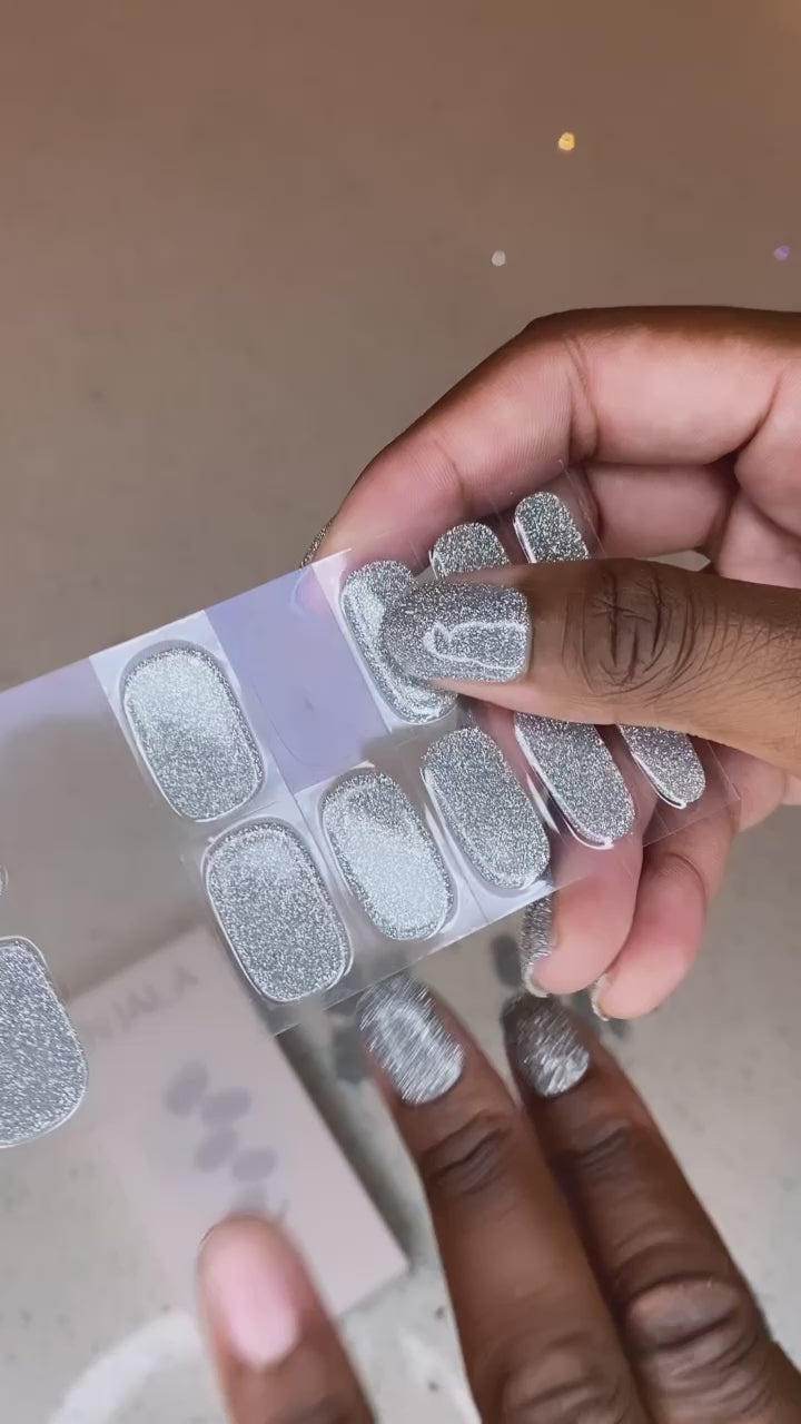 Silver on gel nails